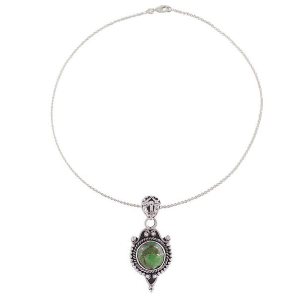 Alternate image for Indian Style Fancy Sterling Silver Pendant Necklace Grand Presence