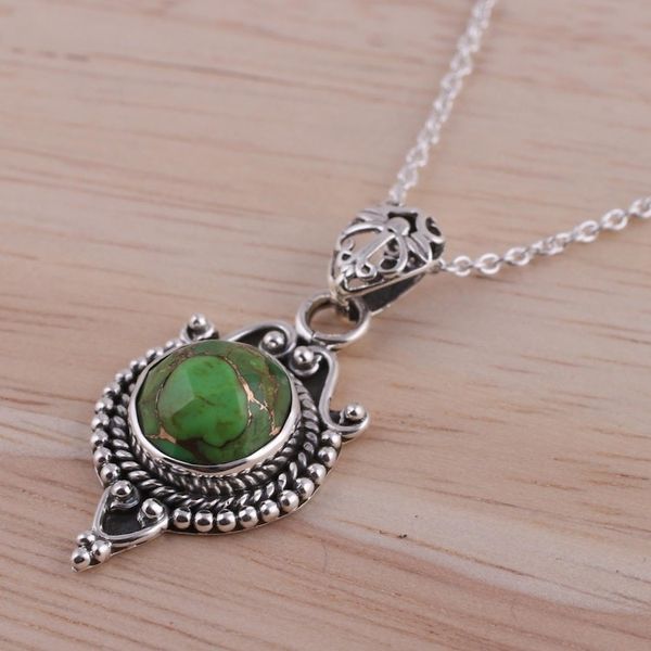 Alternate image for Indian Style Fancy Sterling Silver Pendant Necklace Grand Presence