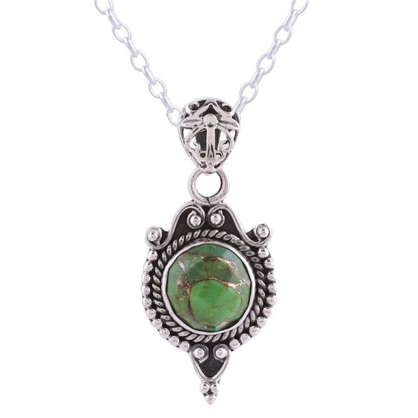 Alternate image for Indian Style Fancy Sterling Silver Pendant Necklace Grand Presence