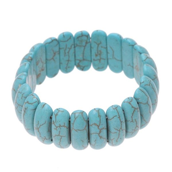Alternate image for Reconstituted Turquoise Cool Water Beaded Stretch Bracelet Cool Water