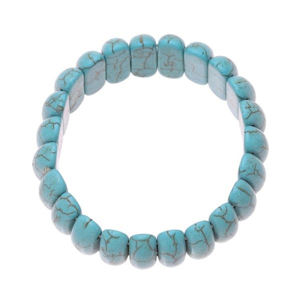 Alternate image for Reconstituted Turquoise Cool Water Beaded Stretch Bracelet Cool Water