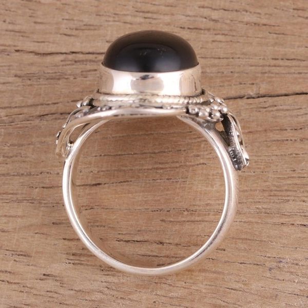 Alternate image for Handcrafted Black Onyx Cocktail Ring from India Magical Allure