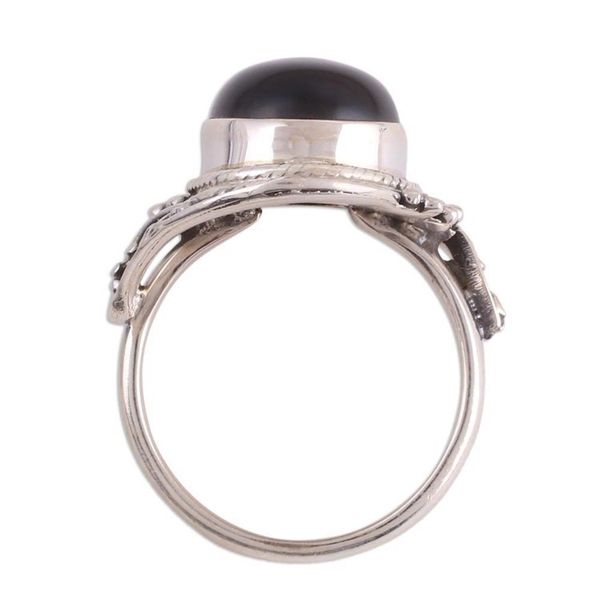 Alternate image for Handcrafted Black Onyx Cocktail Ring from India Magical Allure