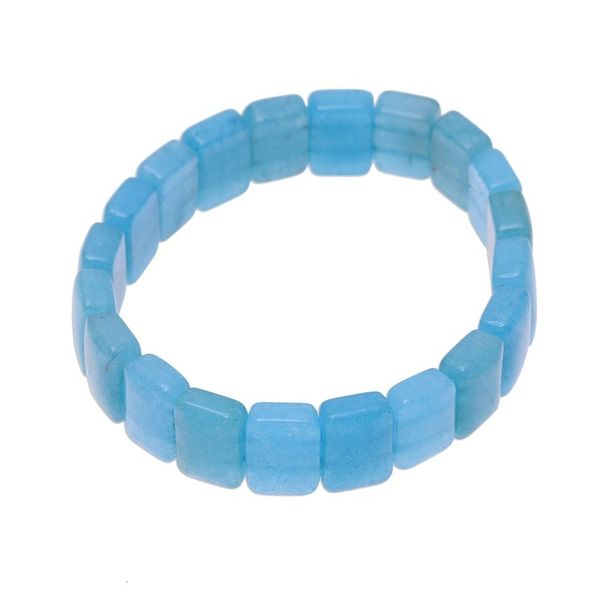 Alternate image for Handmade Blue Agate Frozen Sea Beaded Stretch Bracelet Frozen Sea