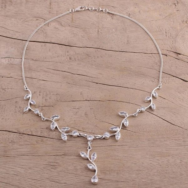 Alternate image for Quartz Garland in Sterling Silver Necklace from India Sparkling Garland