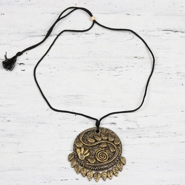 Alternate image for Ceramic Hand-Painted Golden Pebble Pendant Necklace Golden Pebbles