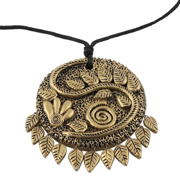 Alternate image for Ceramic Hand-Painted Golden Pebble Pendant Necklace Golden Pebbles