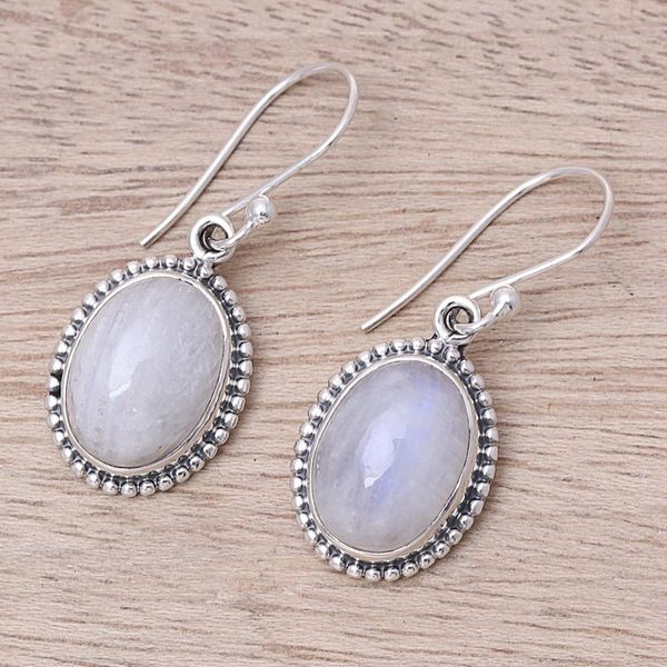 Alternate image for Starling Silver Rainbow Moonstone Magic Mist Dangle Earrings Magic Mist