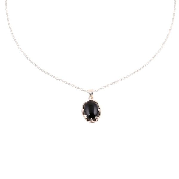 Alternate image for 925 Sterling Silver Black Onyx Pendant Necklace from India Midnight Majesty