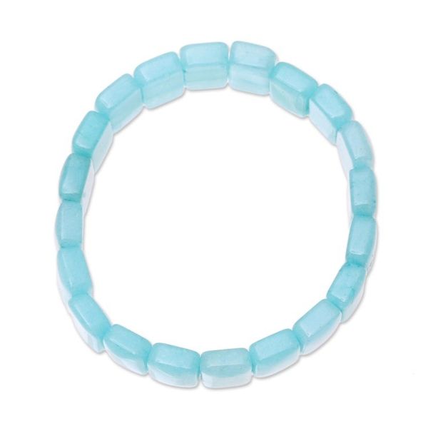 Alternate image for Agate Beaded Stretch Bracelet in Blue from India Harmonious Beauty in Blue