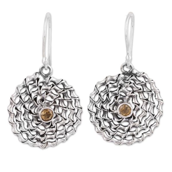 Alternate image for Citrine and Sterling Silver Dangle Spiral Earrings Honey Spiral
