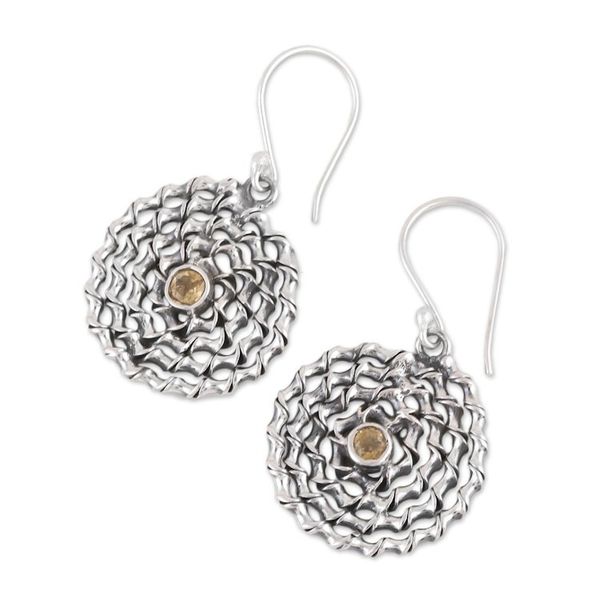 Alternate image for Citrine and Sterling Silver Dangle Spiral Earrings Honey Spiral