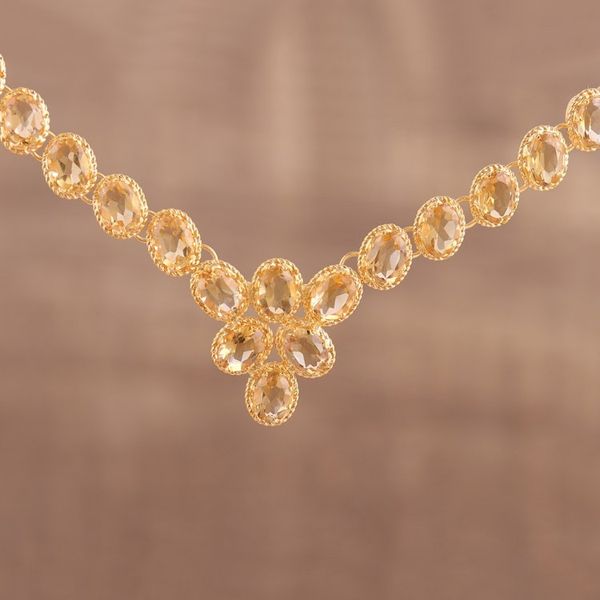 Alternate image for Gold Vermeil and Citrine Necklace Handcrafted in India Sunny Garland