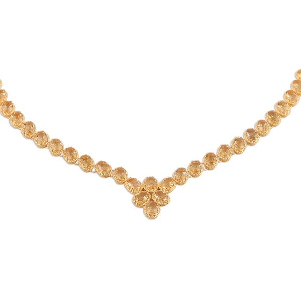 Alternate image for Gold Vermeil and Citrine Necklace Handcrafted in India Sunny Garland
