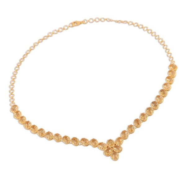Alternate image for Gold Vermeil and Citrine Necklace Handcrafted in India Sunny Garland