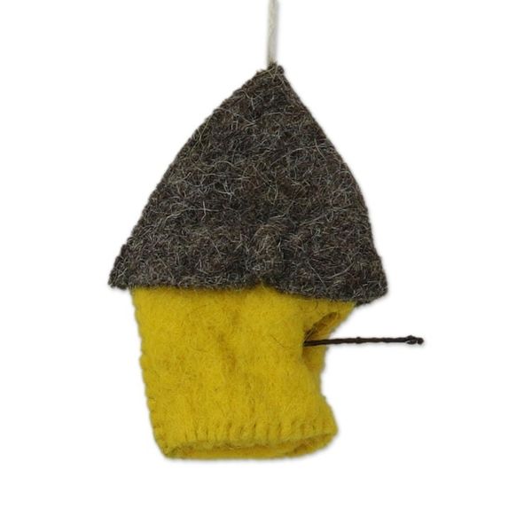 Alternate image for Set of Six Assorted Wool House Ornaments from India Snow Abodes