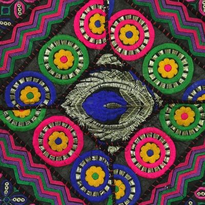 Alternate image for Recycled Patchwork Floral Wall Hanging from India Floral Concierto