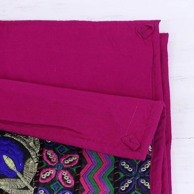 Alternate image for Recycled Patchwork Floral Wall Hanging from India Floral Concierto