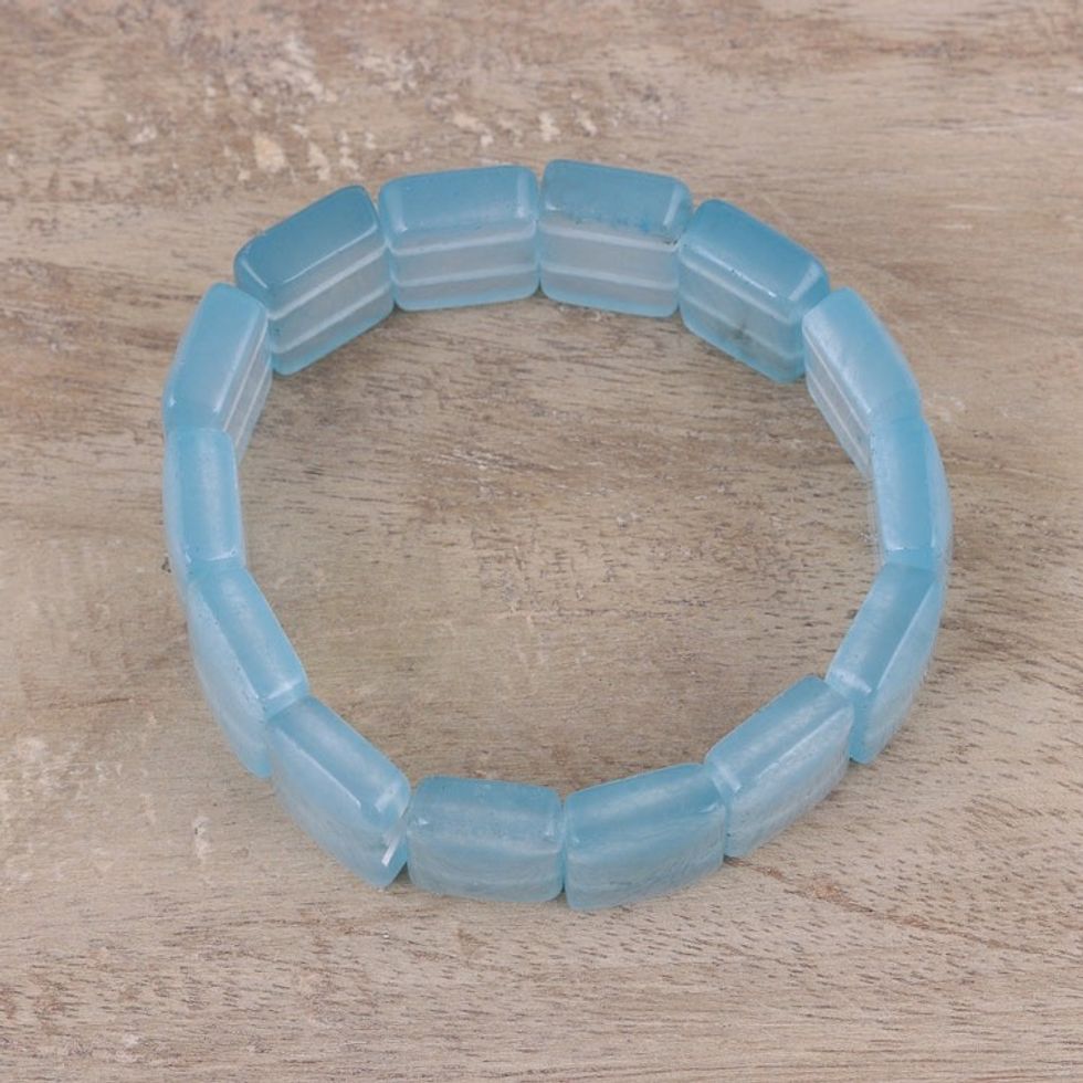 Handmade Aventurine Blue Cosmic Allure Beaded Bracelet 'Cosmic Allure'