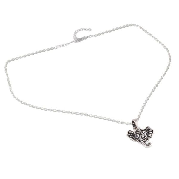 Alternate image for Sterling Silver Ganesha Pendant Necklace from India Graceful Ganesha