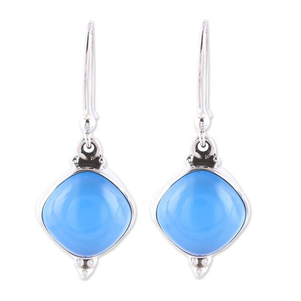 Alternate image for Chalcedony Dangle Earrings from India Gleaming Grandeur