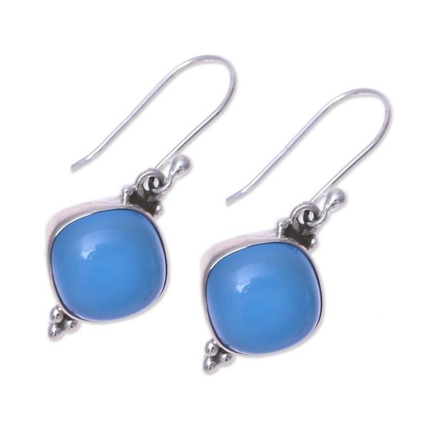 Alternate image for Chalcedony Dangle Earrings from India Gleaming Grandeur