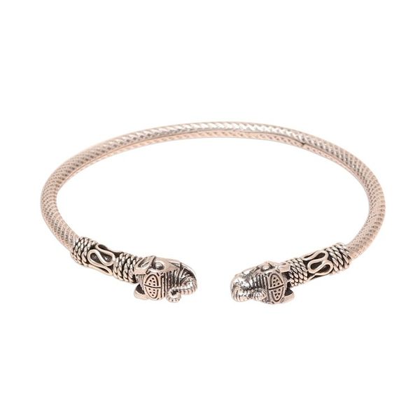 Alternate image for Elephant Sterling Silver Cuff Bracelet from India Welcome Elephant