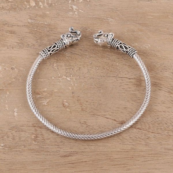 Alternate image for Elephant Sterling Silver Cuff Bracelet from India Welcome Elephant