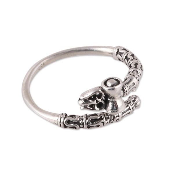 Alternate image for Shiva-Themed Sterling Silver Wrap Ring from India Powerful Shiva