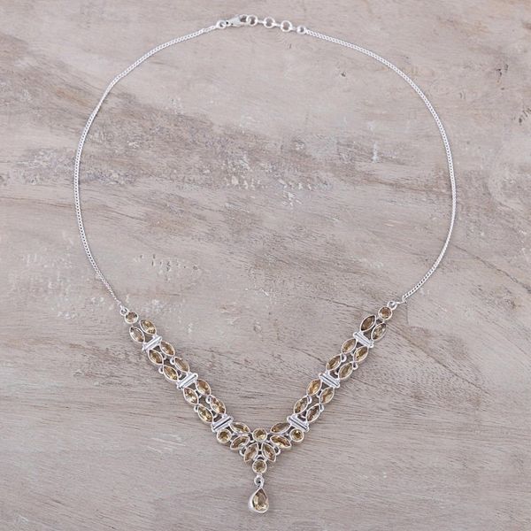 Alternate image for 17-Carat Citrine Pendant Necklace from India Evening in Delhi