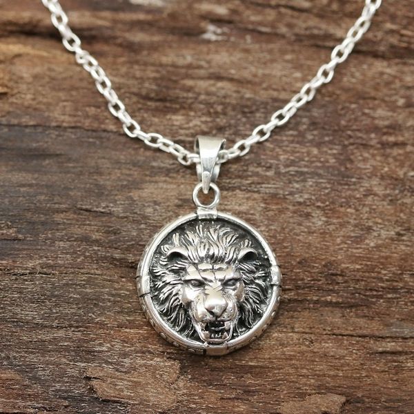 Alternate image for Sterling Silver Lion Pendant Necklace from India Lion Frame