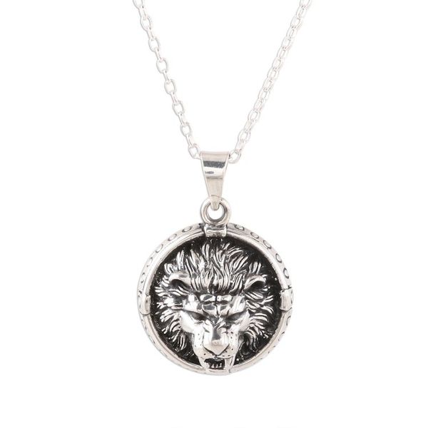 Alternate image for Sterling Silver Lion Pendant Necklace from India Lion Frame