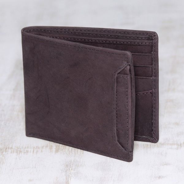 Alternate image for Mens Brown Leather Bi-Fold Wallet with Removable ID Holder Modern Essentials in Brown