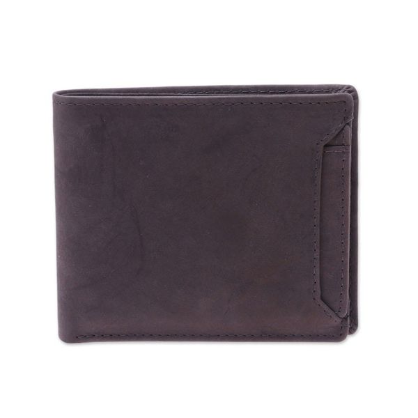 Alternate image for Mens Brown Leather Bi-Fold Wallet with Removable ID Holder Modern Essentials in Brown