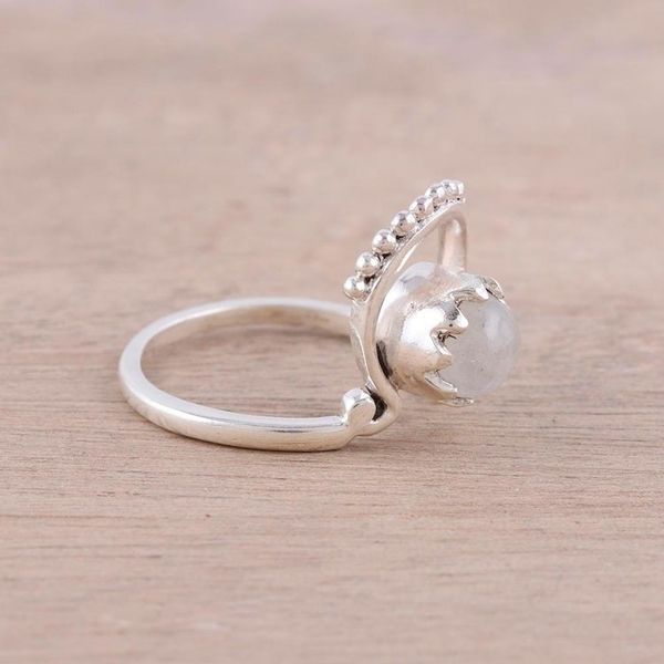 Alternate image for Handmade Rainbow Moonstone Cocktail Ring from India Morning Rainbow