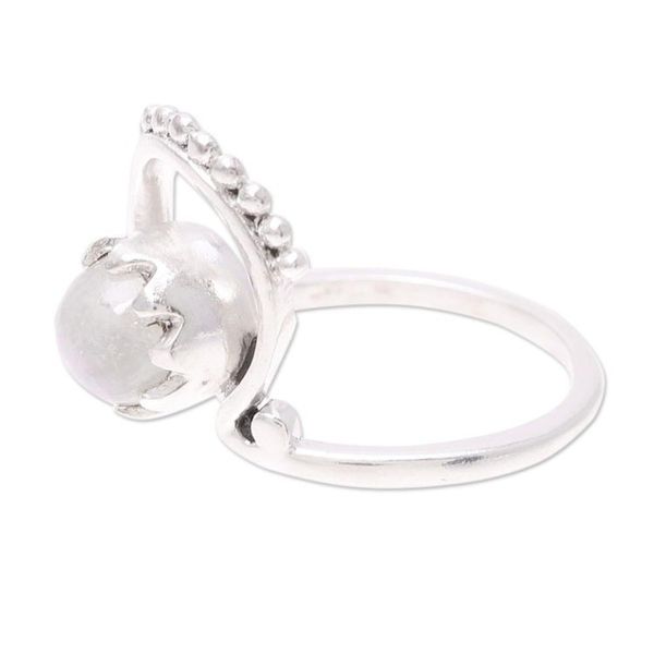 Alternate image for Handmade Rainbow Moonstone Cocktail Ring from India Morning Rainbow