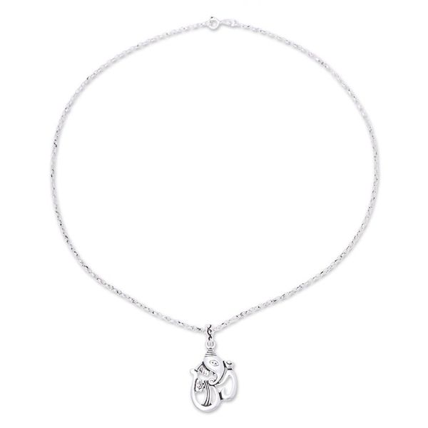 Alternate image for Sterling Silver Ganesha as Om Pendant Necklace from India Artistic Om Ganesha