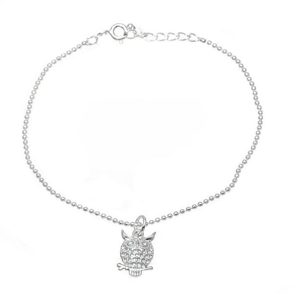 Alternate image for Sterling Silver Owl Charm Bracelet from India Hooting Owl