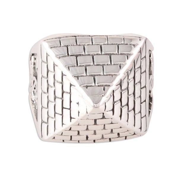 Alternate image for Mens Sterling Silver Pyramid Ring from India Masonic Pyramid