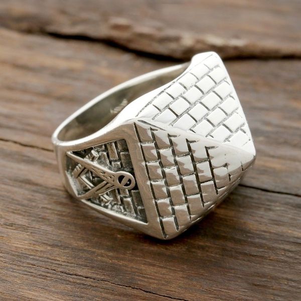 Alternate image for Mens Sterling Silver Pyramid Ring from India Masonic Pyramid