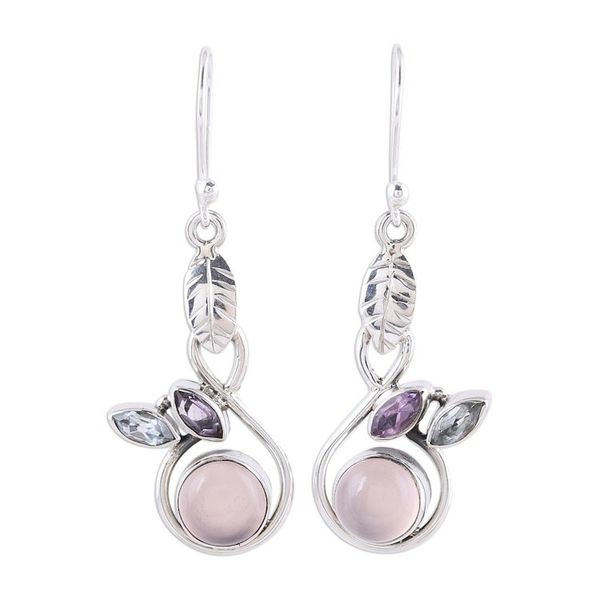 Alternate image for Multi-Gemstone Dangle Earrings from India Spring Beauty