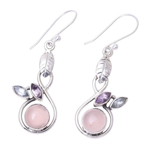 Alternate image for Multi-Gemstone Dangle Earrings from India Spring Beauty