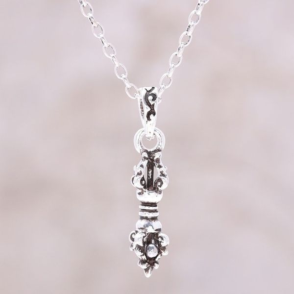Alternate image for Sterling Silver Talisman Pendant Necklace from India Powerful Talisman