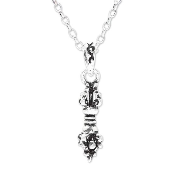 Alternate image for Sterling Silver Talisman Pendant Necklace from India Powerful Talisman