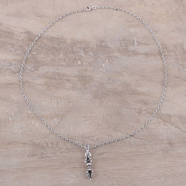 Alternate image for Sterling Silver Talisman Pendant Necklace from India Powerful Talisman