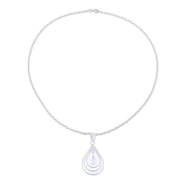 Alternate image for Natural Rainbow Moonstone Pendant Necklace from India Magical Drop