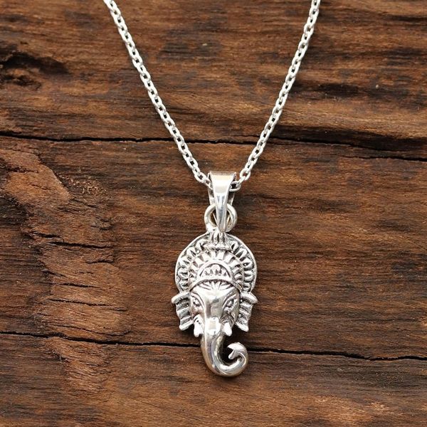Alternate image for Sterling Silver Hindu God Ganesha Pendant Necklace Rejoicing Ganesha