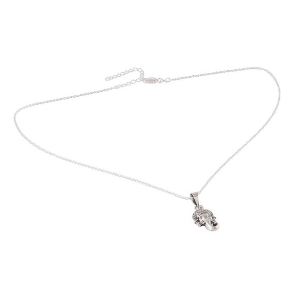 Alternate image for Sterling Silver Hindu God Ganesha Pendant Necklace Rejoicing Ganesha