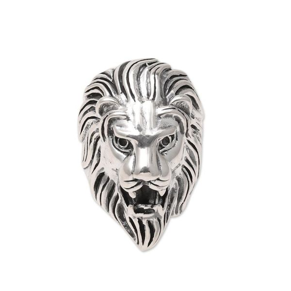 Alternate image for Mens Sterling Silver Lion Ring Crafted in India Kingly Lion