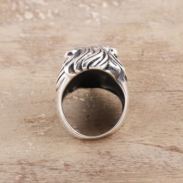 Alternate image for Mens Sterling Silver Lion Ring Crafted in India Kingly Lion